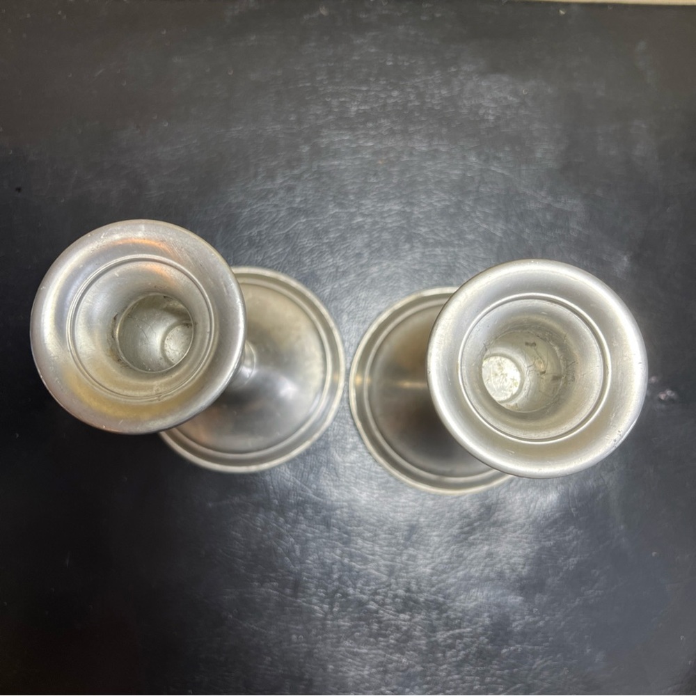 Vintage Web Pewter Weighted Candlesticks Classic Set of 2 6.5” - Picture 4 of 6
